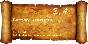 Bertan Asszunta névjegykártya